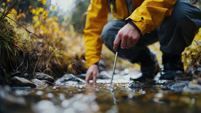 水のサンプリング風景