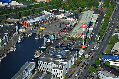 Luftbild der Q-Bioanalytic GmbH in Bremerhaven