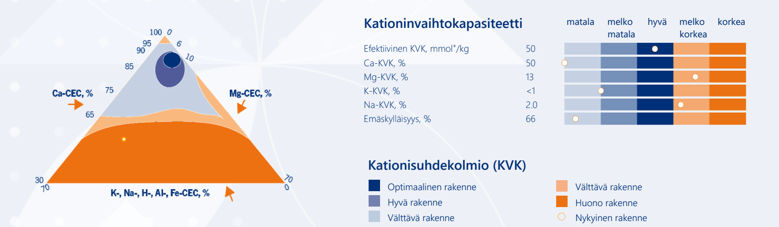 Kationisuhdekolmio NIR-analyysiraportilla